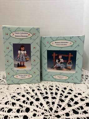 Madame Alexander vintage “picnic Dorothy” and Dorothy with Toto”Figurines NWT